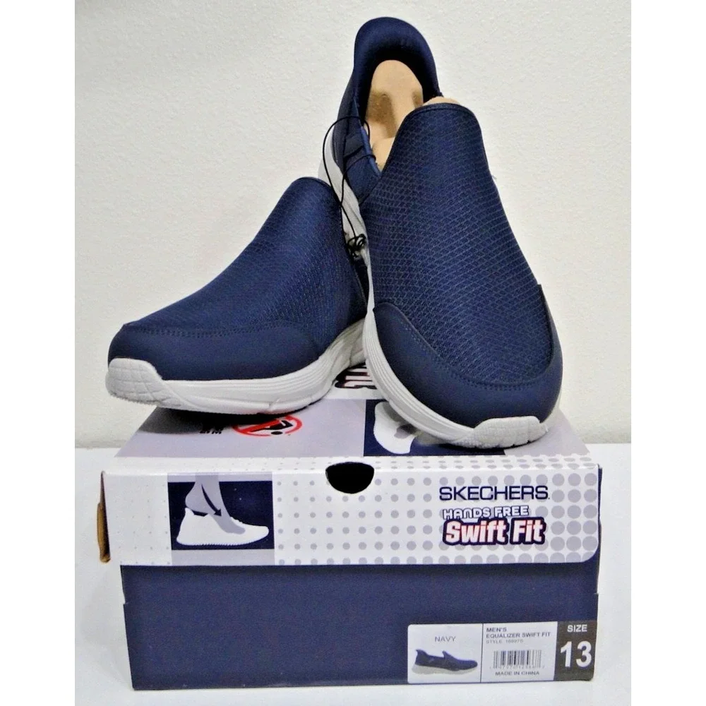 Skechers Equalizer Swift Fit Mens 13 Navy NEW in box Hands Free Slip On 16997S